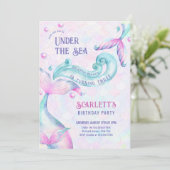 人魚の尾 海の中 誕生日パーティー 女子会 招待状 (スタンド正面)