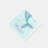 人魚の尾 海の中 誕生日 ナプキン スタンダードカクテルナプキン (角)