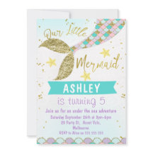 人魚の尾 誕生日招待状