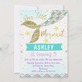 人魚の尾 誕生日招待状 招待状