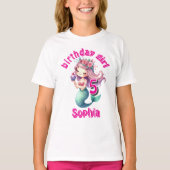 人魚の年齢の誕生日の名前 Tシャツ (正面)