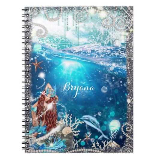 人魚の幻想 赤い頭の魔法の浜辺 ノートブック (正面)