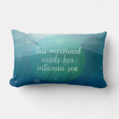 人魚の引用文水彩波腰枕 ランバークッション (正面)