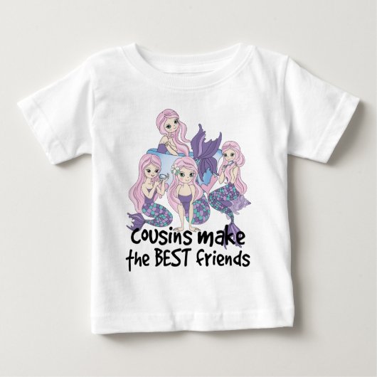 人魚の従姉妹が最高の友達を作る ベビーTシャツ (正面)