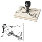 人魚の愛、あなたが私を色づけ、4" x 5"ゴム印 ラバースタンプ (押印)