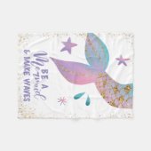 人魚の感動的引用文 フリースブランケット (正面(横))