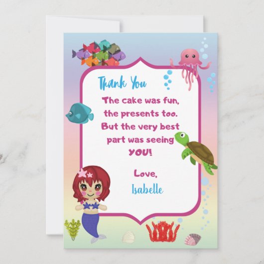 人魚の感謝カード サンキューカード (正面)