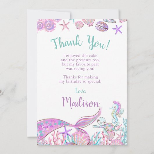 人魚の感謝カード 招待状 (正面)