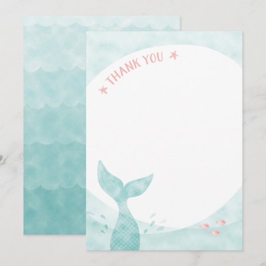 人魚の感謝カード 招待状 (正面/裏面)