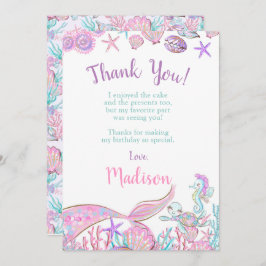 人魚の感謝カード 招待状