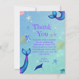 人魚の感謝カード | 海の下 サンキューカード