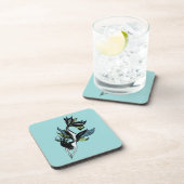 人魚の手描きインクアート コースター (右側)