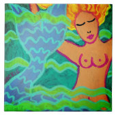 人魚の抽象画タイル タイル (正面)