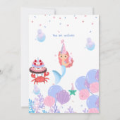 人魚の招待カードのサラの誕生日 招待状 (裏面)