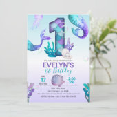 人魚の招待状（人魚の尾付き） 招待状 (スタンド正面)