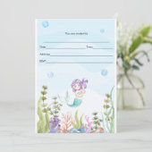 人魚の招待状 水彩画を埋め込む 招待状 (スタンド正面)