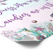 人魚の推測ゲーム お菓子の数を当てよう！ベビーシャワーのサイン ポスター (角)