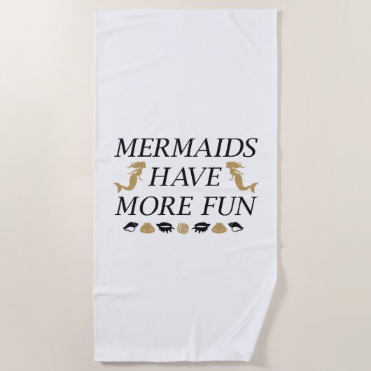 人魚の方がおもしろい ビーチタオル (正面)