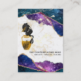 *～*人魚の月の神秘的なAgate銀河系名刺 名刺