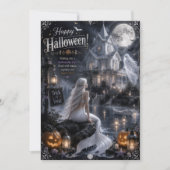 人魚の月光ハロウィンカードの表裏 招待状 (正面)