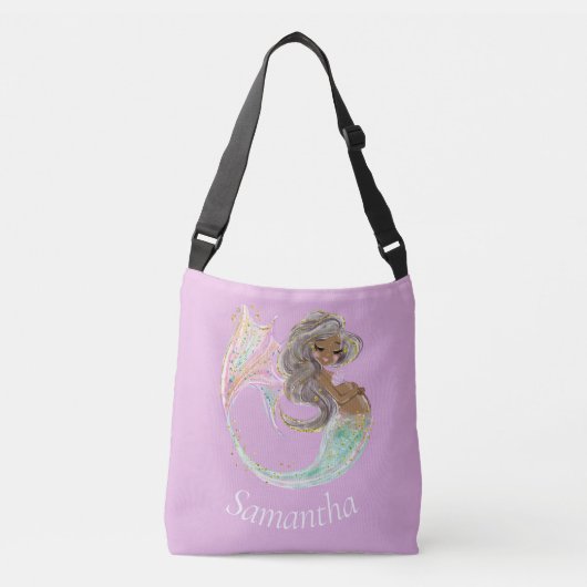 人魚の未来ママ赤ちゃんシャワー。海の下。クロー クロスボディバッグ (正面)