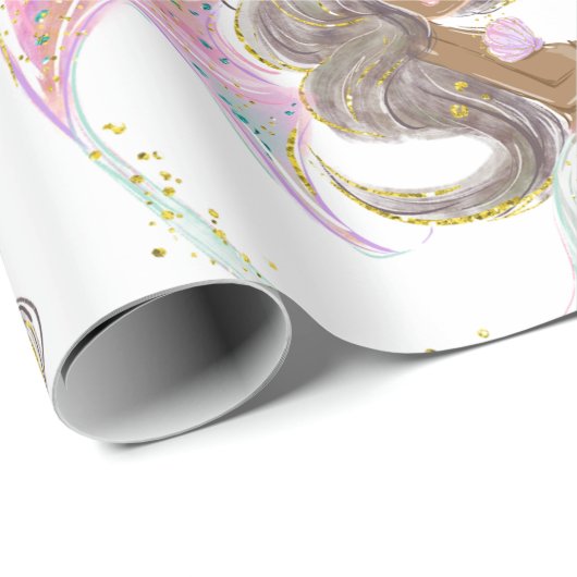 人魚の未来ママ赤ちゃんシャワー。海の下。 ラッピングペーパー (ロールコーナー)