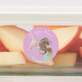 人魚の未来ママ赤ちゃんシャワー。海の下。ラボ ラベル (貼付)