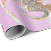 人魚の未来ママ赤ちゃんシャワー。海の下。ワラ ラッピングペーパー (ロールコーナー)