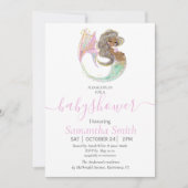 人魚の未来ママ赤ちゃんシャワー。海の下。 案内状 (正面)