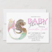 人魚の未来ママ赤ちゃんシャワー。海の下。 案内状 (正面)