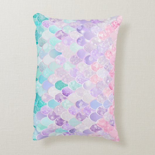 人魚の枕、女の子の寝室の装飾のためのクッション アクセントクッション (裏面(縦))