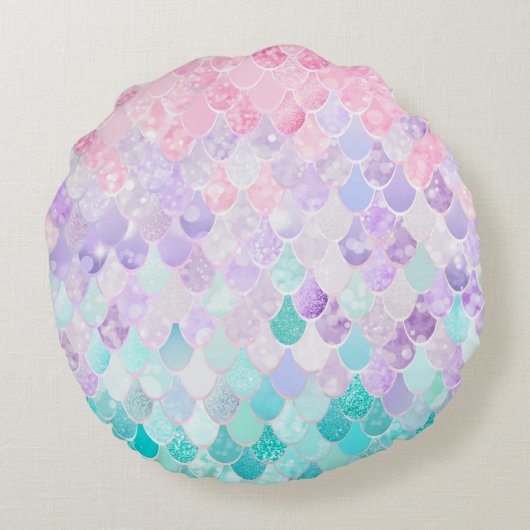 人魚の枕、女の子の寝室の装飾のための円形、 ラウンドクッション (裏面)