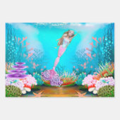 人魚の格好をした有名な人形 ラッピングペーパーシート (正面2)