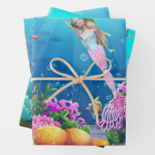 人魚の格好をした有名な人形 ラッピングペーパーシート (インサイチュ)