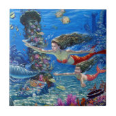 人魚の母とベビー タイル (正面)