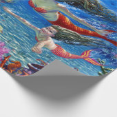 人魚の母とベビー ラッピングペーパー (角)