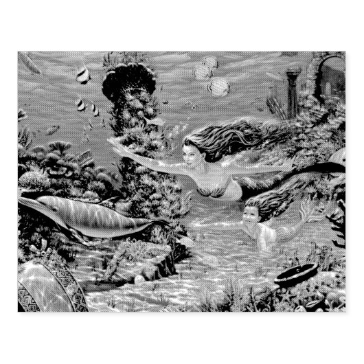 人魚の母とベビー ラバースタンプ (インプリント)