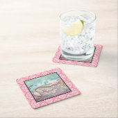 人魚の母と赤ちゃんのベビーシャワーコースター スクエアペーパーコースター (インサイチュ)