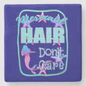 人魚の毛が気にない ストーンコースター (正面)