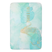 人魚の水の金ゴールドの輝き バスマット (正面縦)