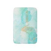 人魚の水の金ゴールドの輝き バスマット (正面縦)