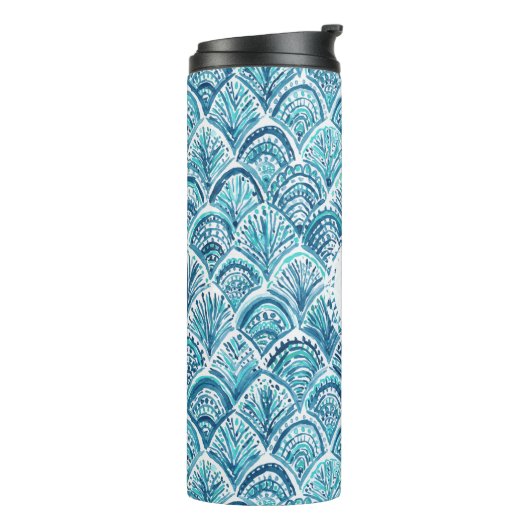 人魚の水彩画の魚スケール|のカスタムのように タンブラー (回転左)