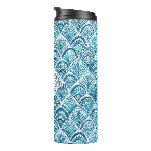 人魚の水彩画の魚スケール|のカスタムのように タンブラー (回転右)