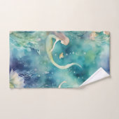 人魚の水彩画 ハンドタオル (ハンドタオル)