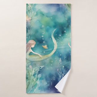 人魚の水彩画 バスタオルセット