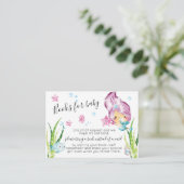 人魚の水彩画 ベビーシャワーブック 赤ちゃんのための絵本 エンクロージャーカード (スタンド正面)