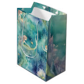 人魚の水彩画  ミディアムペーパーバッグ (正面アングル)
