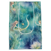人魚の水彩画  ミディアムペーパーバッグ (裏面)