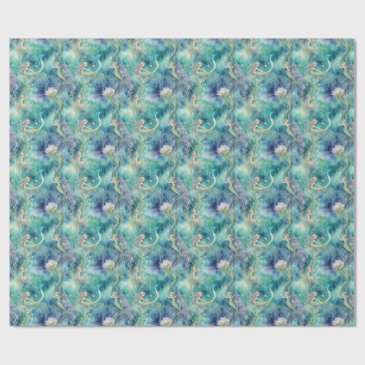 人魚の水彩画  ラッピングペーパー (フラット)