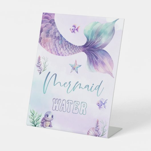 人魚の水海の誕生日プールの下のパーティー 台座サイン (正面)